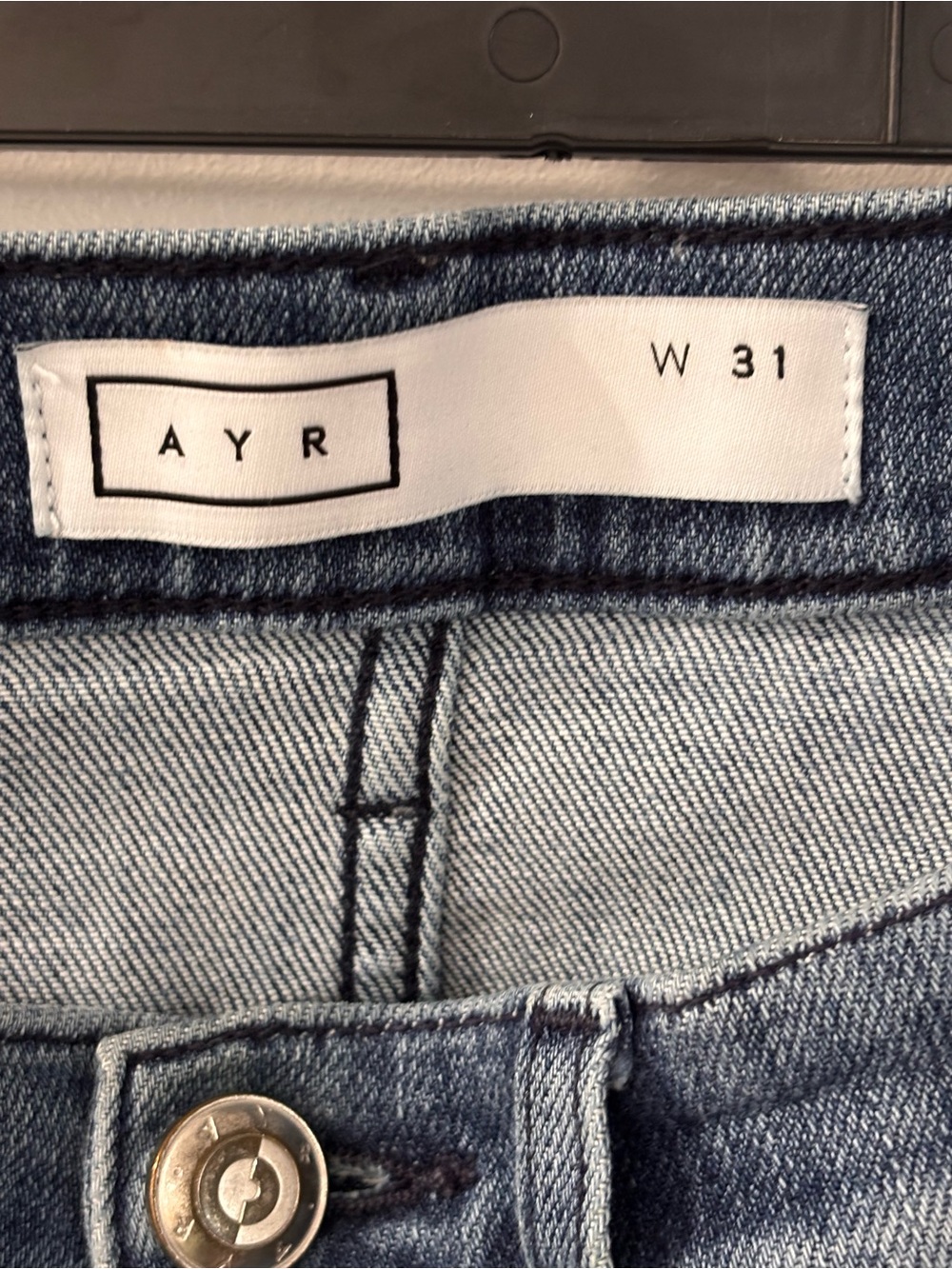 🔵⚪️AYR Indigo Straight-Leg Jeans with Raw Hem - Picture 4 of 15